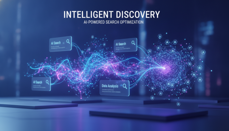 Perplexity SEO Strategy guide header illustration showing AI search nodes